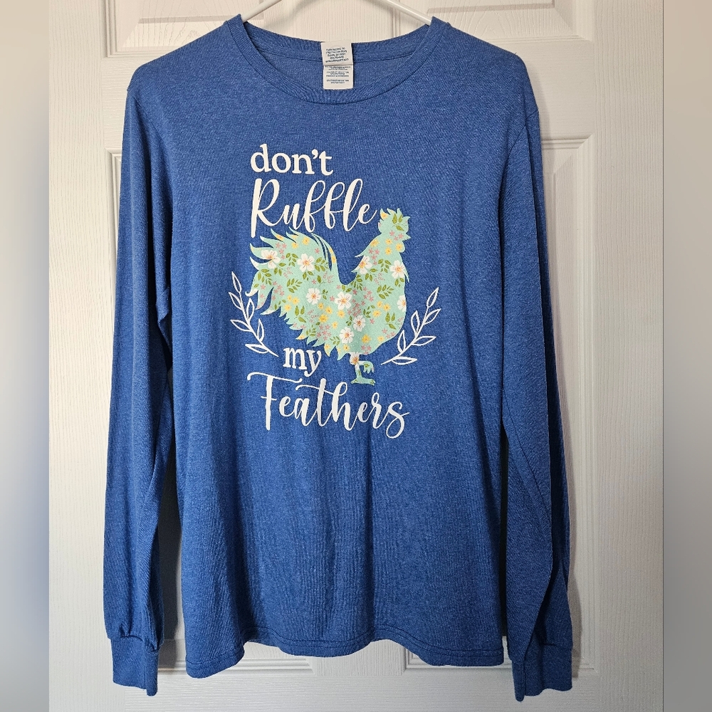 Long Sleeve Tee with Floral Chicken Design